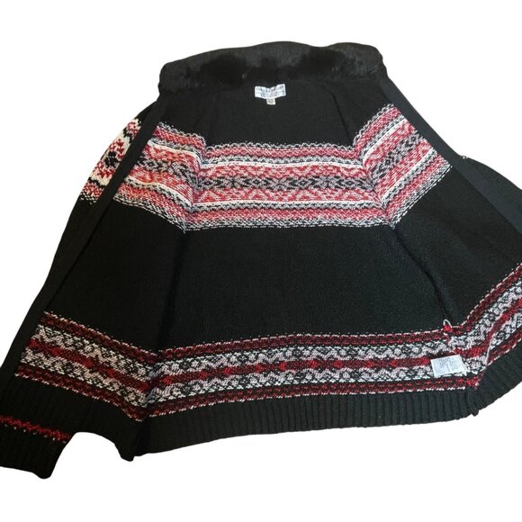 Carolyn Taylor Women's Nordic Winter Sweater Winter Holiday Zip Faux Fur Size XL - Picture 5 of 16